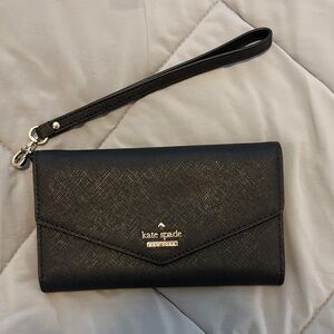 Kate Spade Black Textured Wristlet